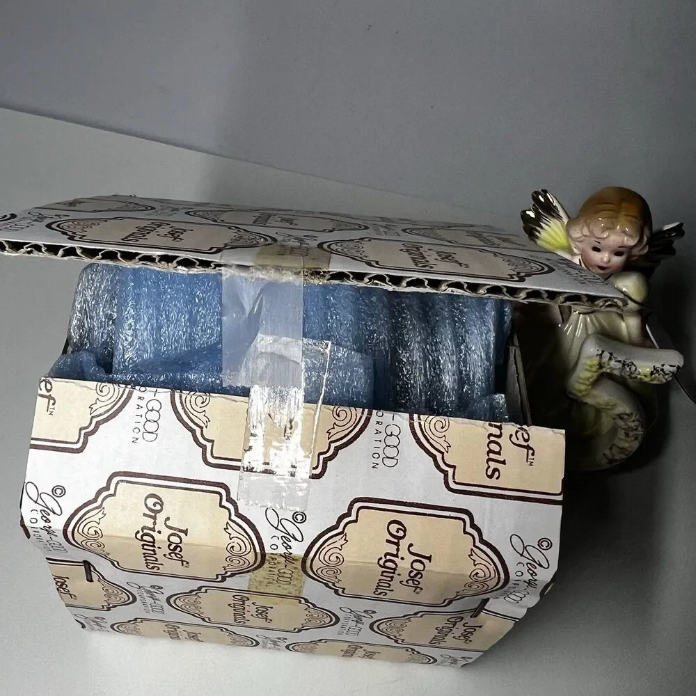 Josef Originals Birthday Girl Angel Age 5 Fifth Year ABC Book Figurine Box Tag